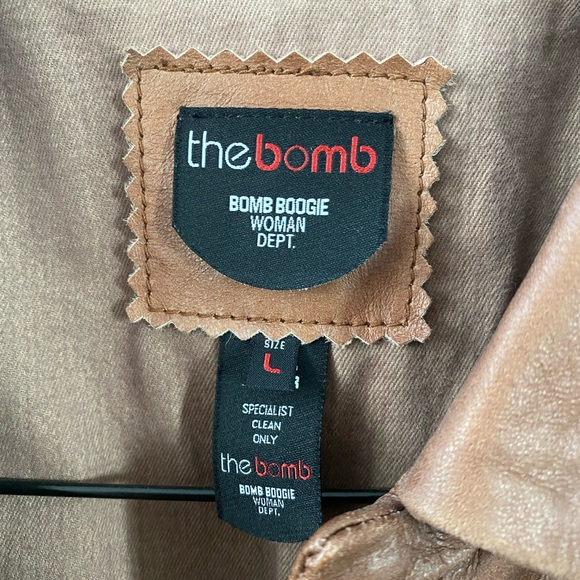 Brown leather jacket - Picture 2 of 5